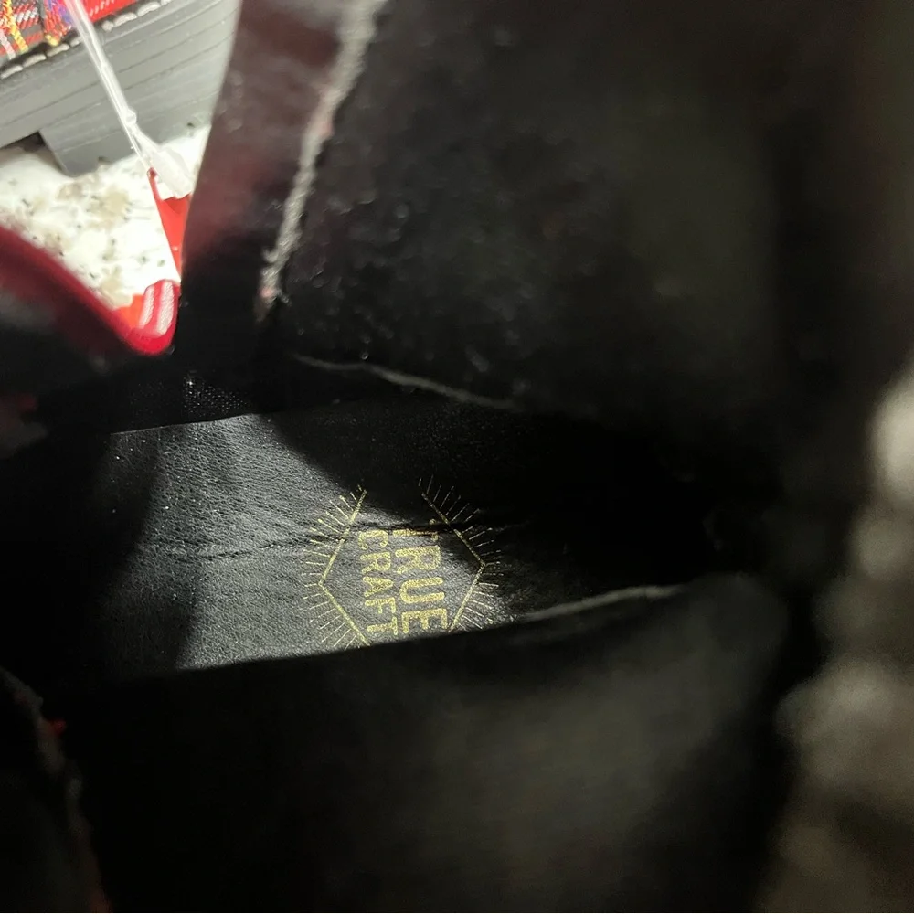 True Craft Red Plaid Combat Boots - Picture 7 of 9